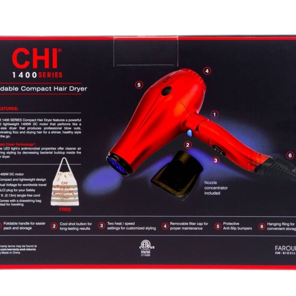 CHI 1400 Series Foldable Compact Hair Dryer - Moved to EBAY - Picture 2 of 5